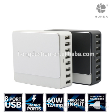 AC 100V-240V smart 8 port USB Charger Wall Power adapter 60W